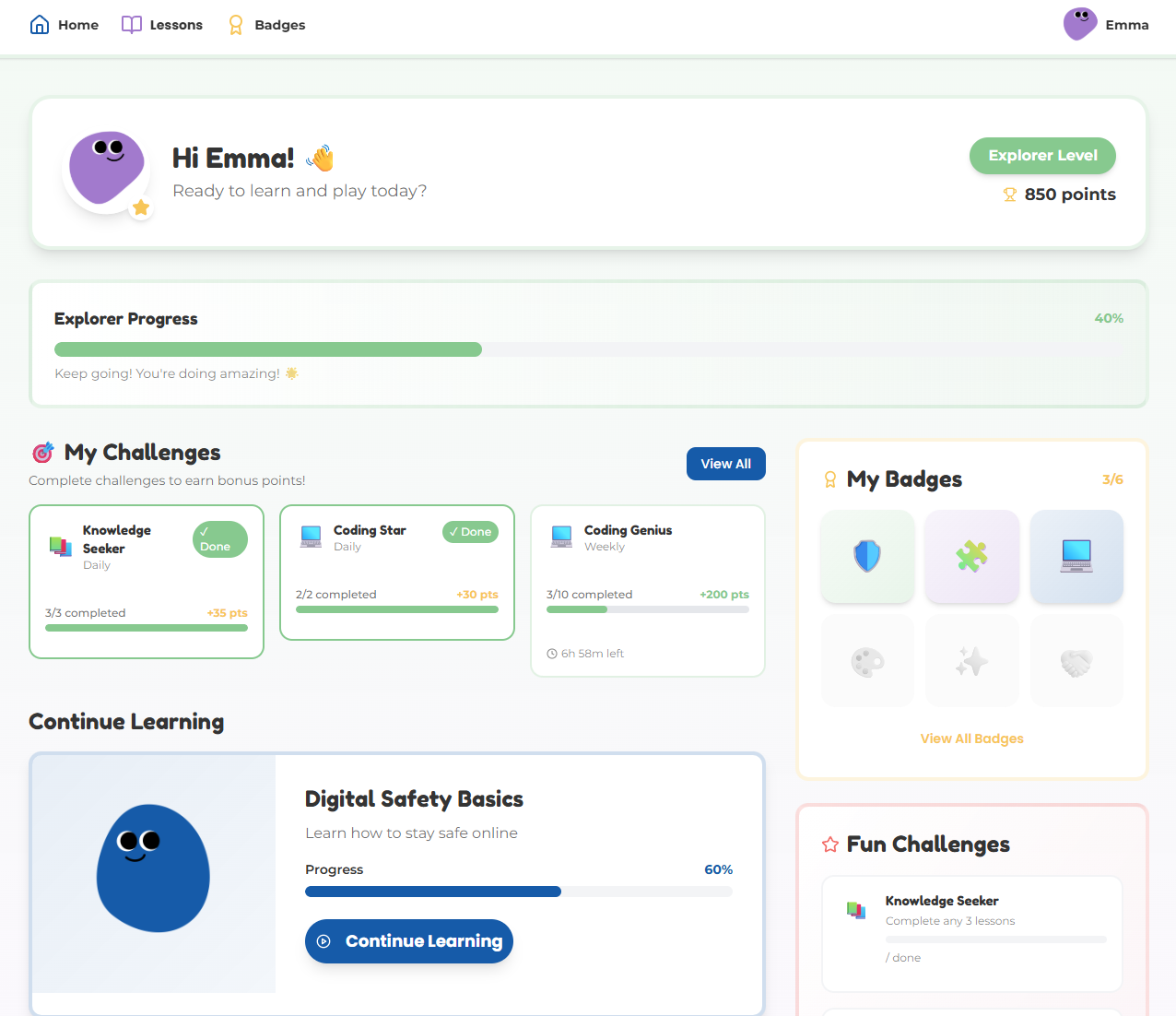 Child View Dashboard